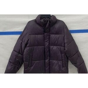 Fabletics Women's Puffer Jacket Large Purple Plum Quilted Winter Coat